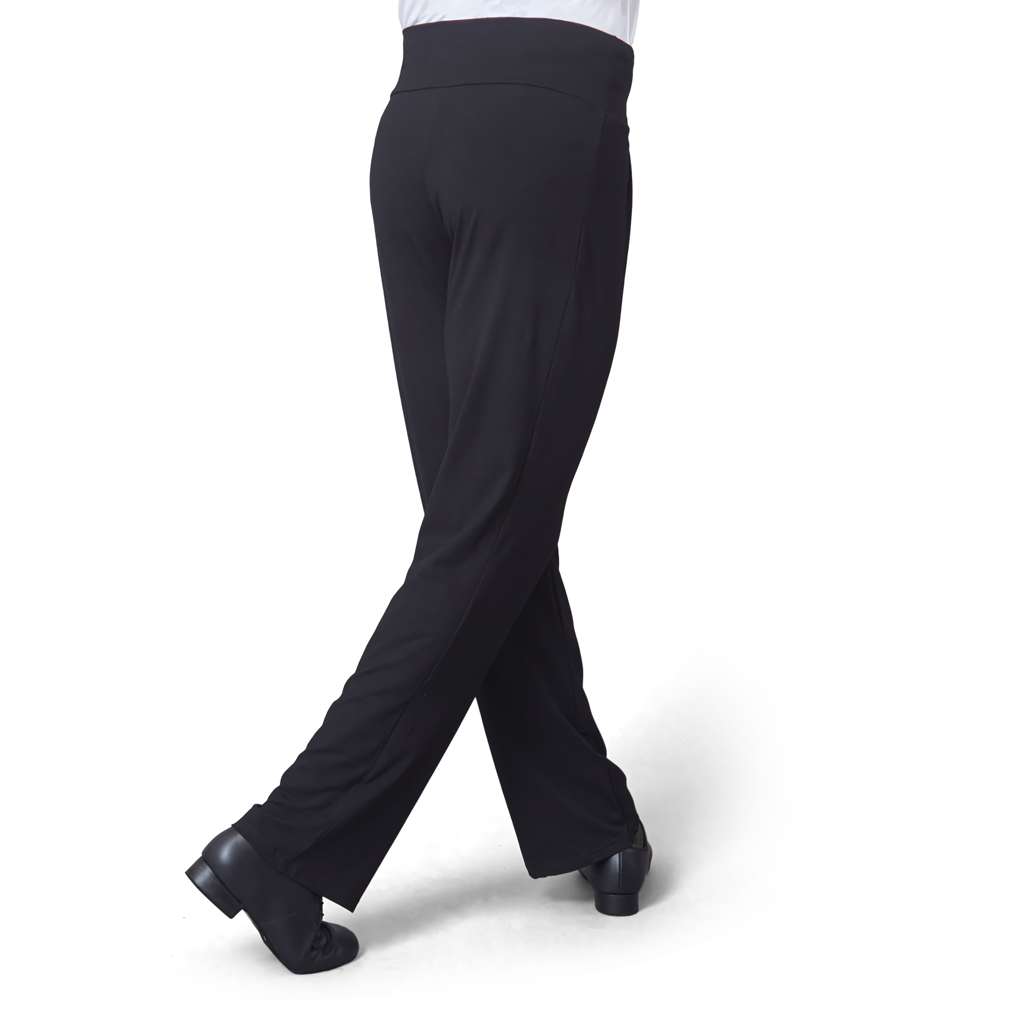 Tempsdanse Octavio Noir Schwarze Tanzhose Fuer Herren Breiter Bund 02