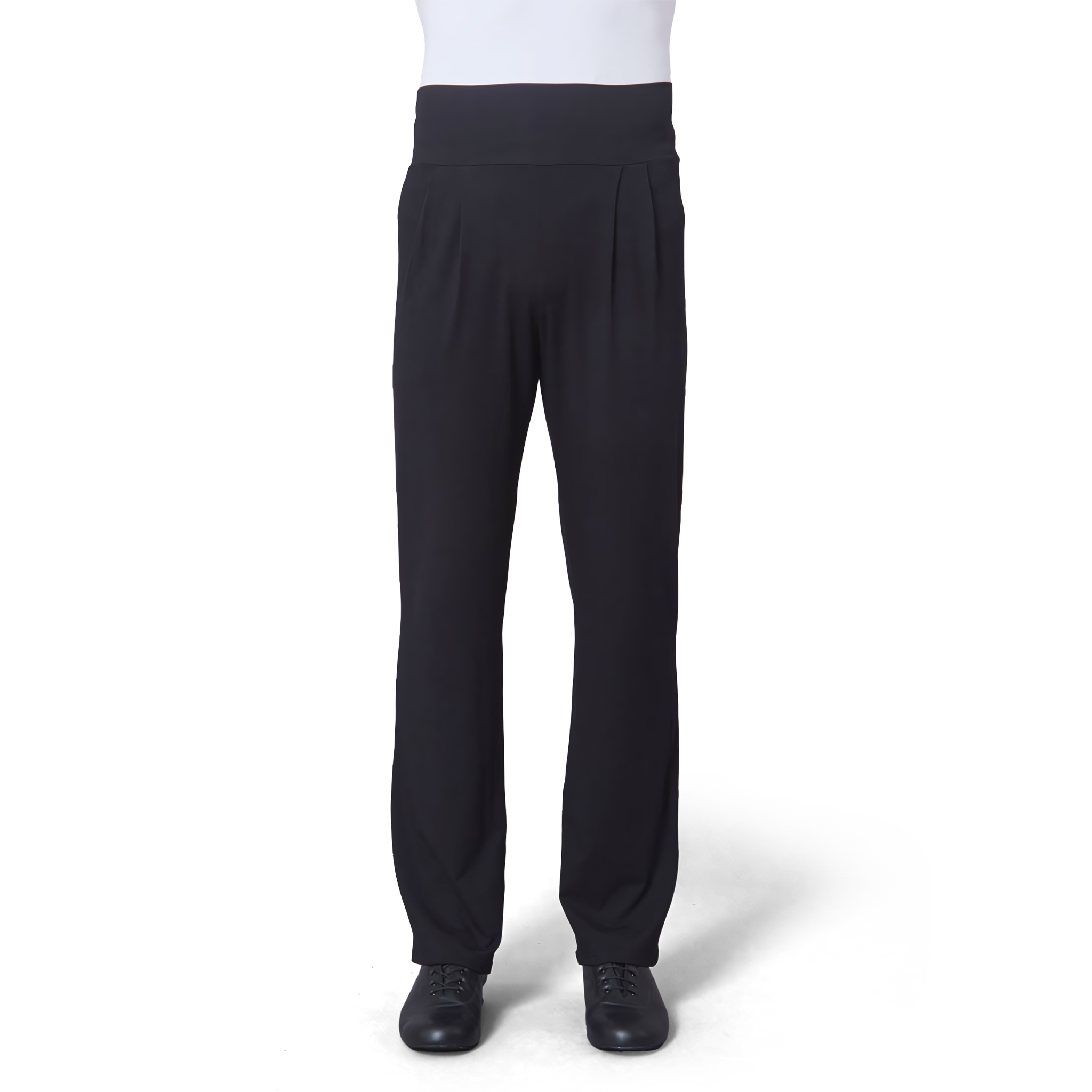 Tempsdanse Octavio Noir Schwarze Tanzhose Fuer Herren Breiter Bund 05