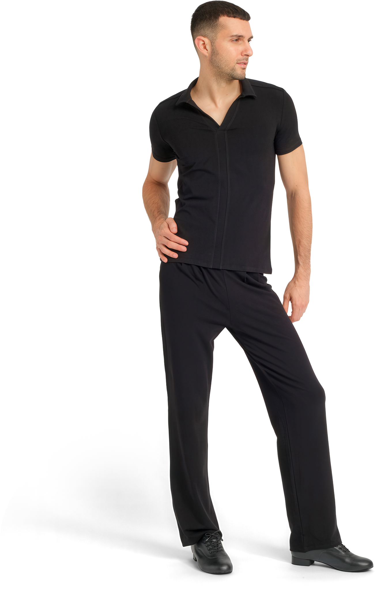 Tempsdanse Otello Noir Herren Tanzshirt Mit Hemdkragen Schwarz 118057 03