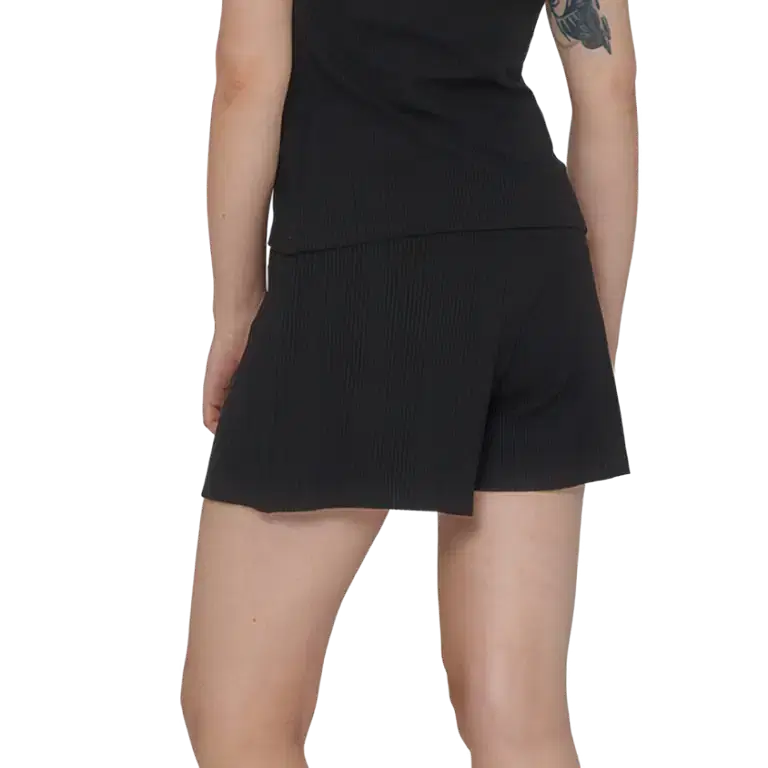 Tempsdanse Roxane Noir Schwarze Gerippte Shorts Mit Innenhose 03