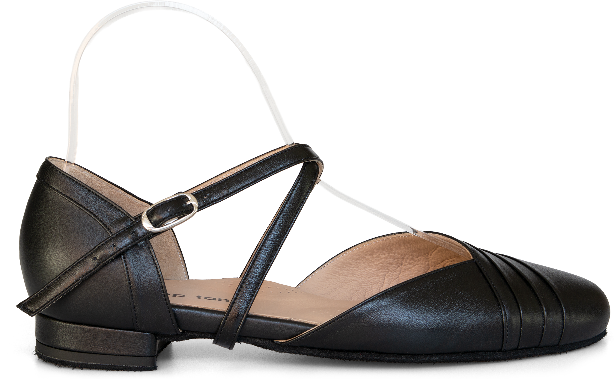 Toptanz Detroit 18 Mm 3221 Schwarz Flacher Damen Tanzschuh Mit Kreuzriemchen 110883 01