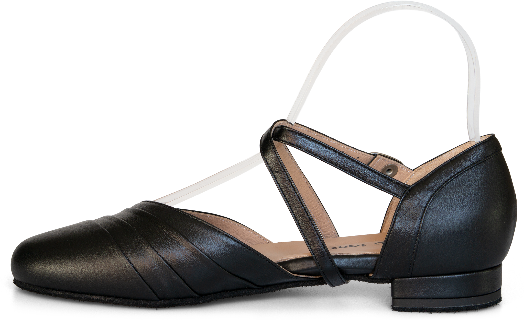 Toptanz Detroit 18 Mm 3221 Schwarz Flacher Damen Tanzschuh Mit Kreuzriemchen 110883 02