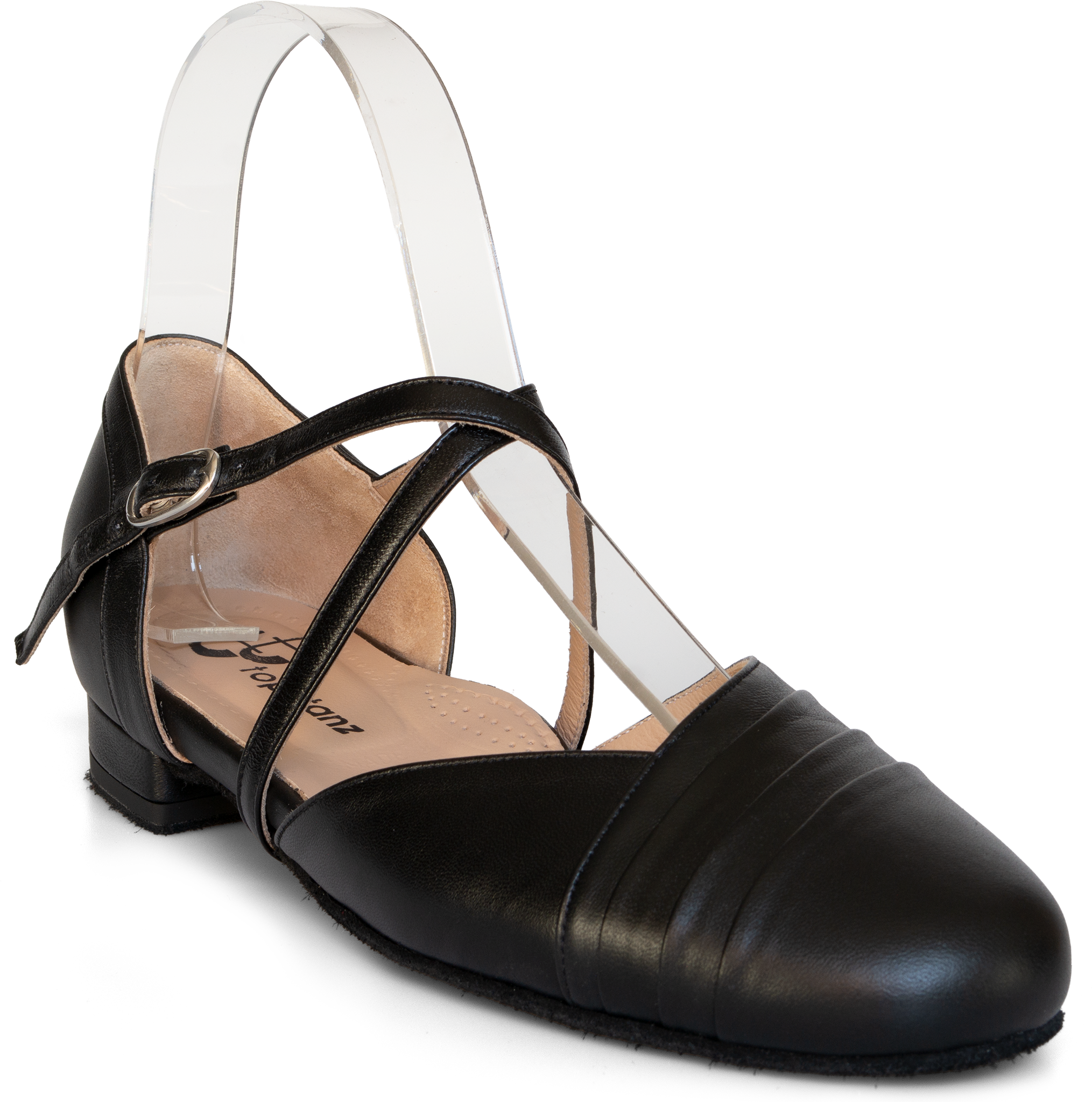 Toptanz Detroit 18 Mm 3221 Schwarz Flacher Damen Tanzschuh Mit Kreuzriemchen 110883 03