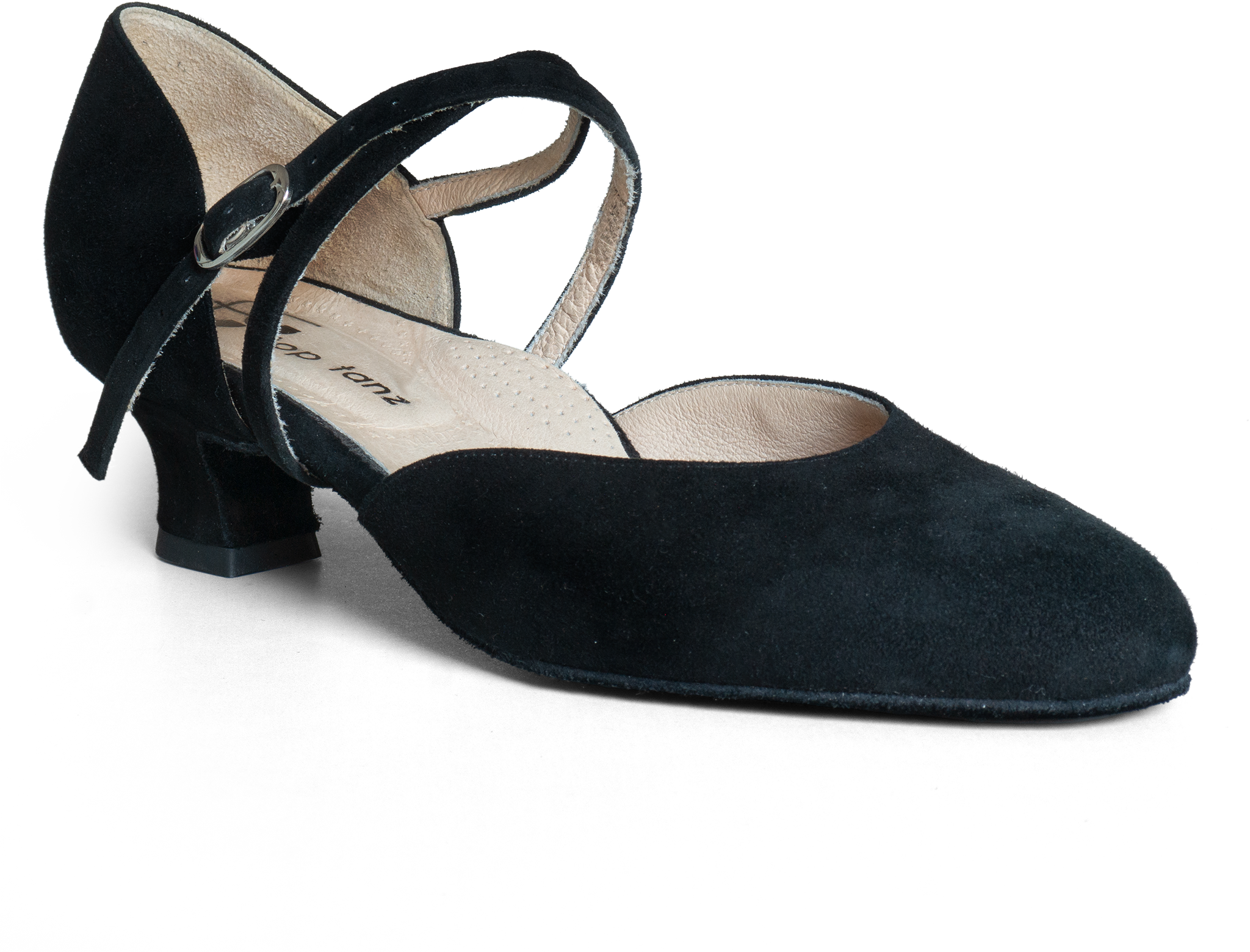 Toptanz Madonna 3190 Tanzschuh Wildleder Bequeme Absatzhoehe Schwarz 01
