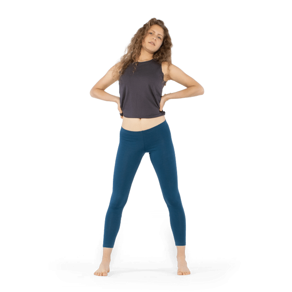 Yoiqi Plain Poseidon Biobaumwoll Leggings Blau 01