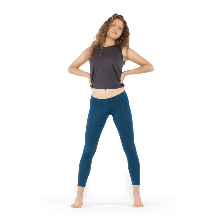 Yoiqi Plain Poseidon Biobaumwoll Leggings Blau 01